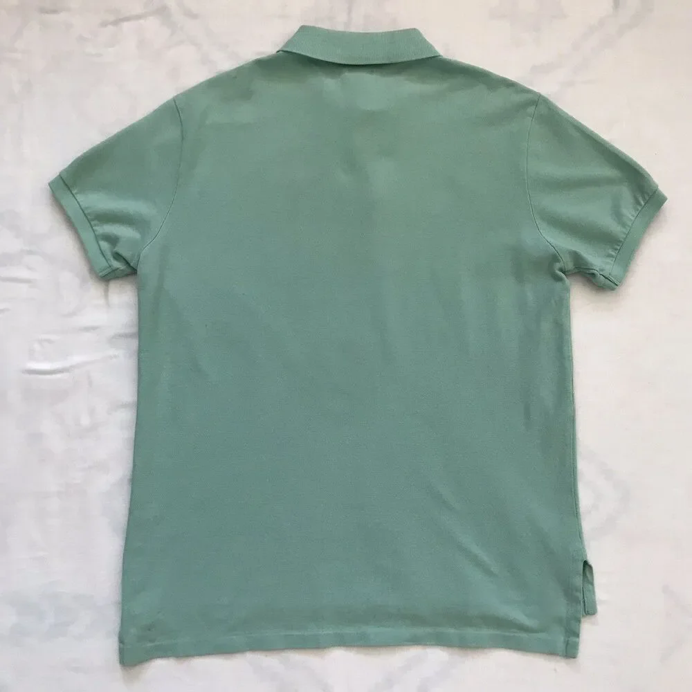 Polo Ralph Lauren Pastel Green Cotton Preppy Short Sleeve Casual Shirt Mens L